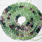 Meihan 5mm Fluorite Faceted Cube Loose Stone Beads
