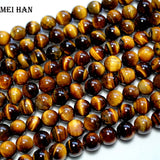 Meihan Natural Brown Tiger Eye Round Beads Stone