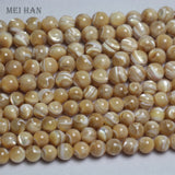 Meihan 8mm 10mm Yellow Shell Beads Round Stone for Jewelry Making