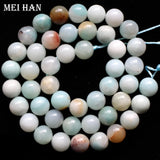 Meihan Amazonite 6-12mm Smooth Round Beads for Jewelry Making