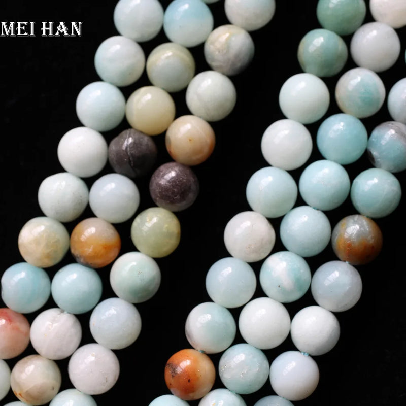 Meihan Amazonite 6-12mm Smooth Round Beads for Jewelry Making