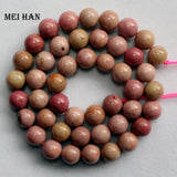 Meihan Natural Chinese Rhodonite Round Beads 8mm 10mm 12mm