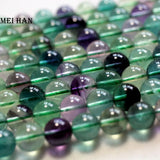 Meihan Natural Colorful Fluorite Smooth Round Loose Beads 8mm