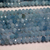Meihan Aquamarine Faceted Rondelle Beads 4*5.5-6mm for DIY Jewelry