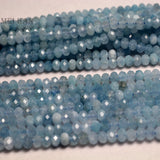 Meihan Aquamarine Faceted Rondelle Beads 4*5.5-6mm for DIY Jewelry