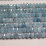 Meihan Aquamarine Faceted Rondelle Beads 4*5.5-6mm for DIY Jewelry