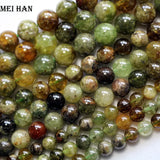 Meihan 6mm Green Garnet Smooth Round Loose Stone Beads