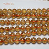 8mm Citrine Yellow Quartz Smooth Round Beads for Jewelry Making DIY
