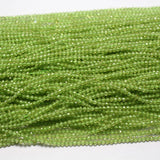 Meihan Natural Faceted Round Peridot Loose Beads for Jewelry Making