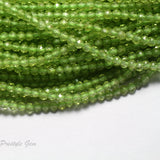 Meihan Natural Faceted Round Peridot Loose Beads for Jewelry Making