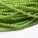 Meihan Natural Faceted Round Peridot Loose Beads for Jewelry Making