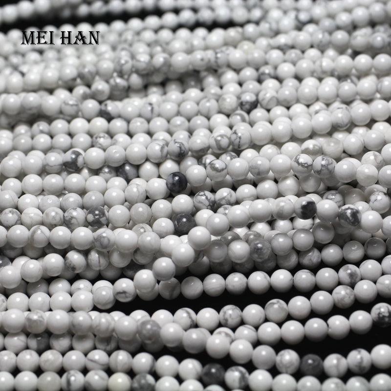 Meihan 4-5mm Howlite Smooth Round Beads Set