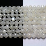 Meihan 6mm-10mm Milky Moonstone Round Beads Stone for DIY Jewelry Making