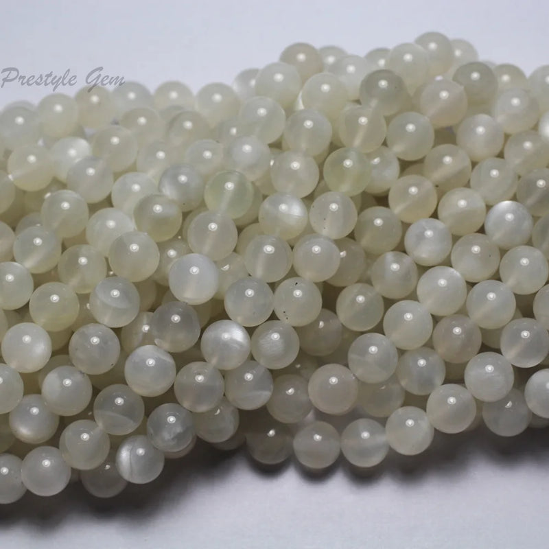 Meihan 6mm-10mm Milky Moonstone Round Beads Stone for DIY Jewelry Making