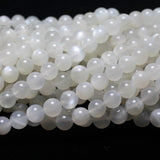 Meihan 6mm-10mm Milky Moonstone Round Beads Stone for DIY Jewelry Making