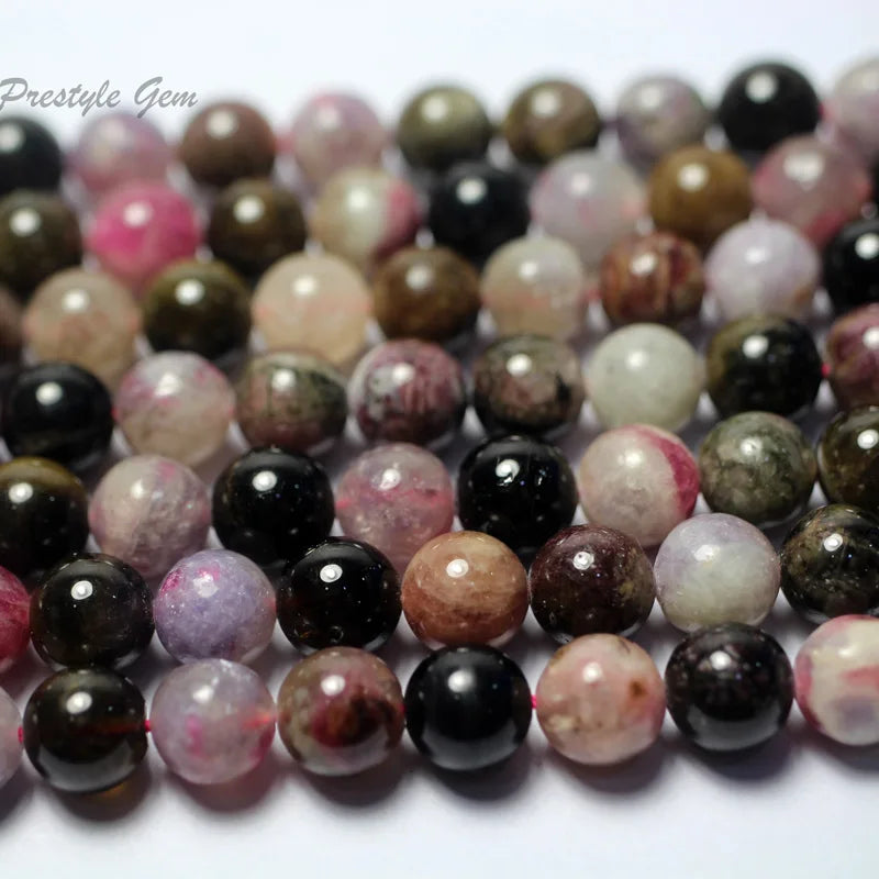 Meihan Tourmaline Smooth Round Loose Beads Stones 6mm 8mm