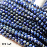 Meihan 6mm 8mm Lapis Lazuli Round Beads for Jewelry Making DIY