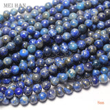 Meihan 6mm 8mm Lapis Lazuli Round Beads for Jewelry Making DIY