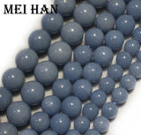 Meihan 8mm 10mm 12mm Peru Angelite Round Charm Stone DIY Bracelet