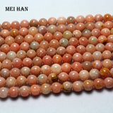 Natural 8mm Peach Calcite Smooth Round Beads for Jewelry Making DIY