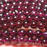 Meihan A++ Purple Garnet Smooth Round Loose Beads for Jewelry Making
