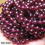 Meihan A++ Purple Garnet Smooth Round Loose Beads for Jewelry Making