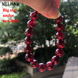 Meihan A++ Purple Garnet Smooth Round Loose Beads for Jewelry Making