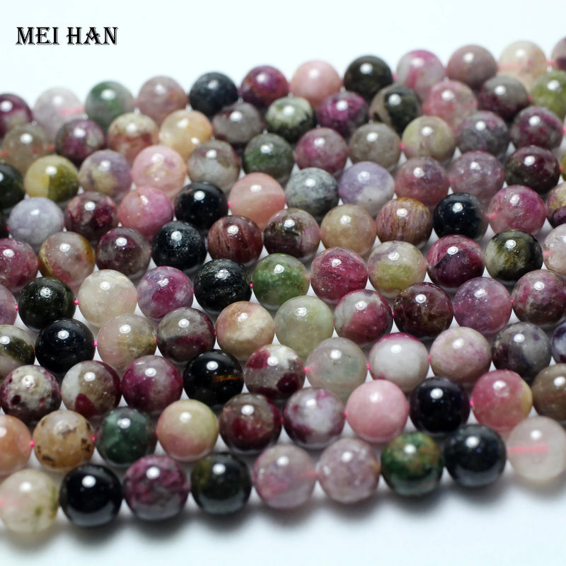 Meihan Natural Tourmaline 10mm Round Loose Beads Stones