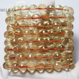 Meihan AA Citrine Faceted Round Loose Beads Bracelet