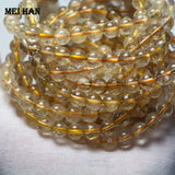 Meihan Rutilated Quartz Smooth Round Loose Beads Stones