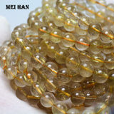 Meihan Rutilated Quartz Smooth Round Loose Beads Stones