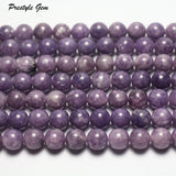 Meihan Lepidolite Smooth Round Beads 8-12mm for Jewelry Making