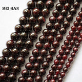 Meihan Red Garnet Gemstone Beads 6mm 8mm 10mm for DIY Jewelry Making
