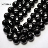 Meihan Tourmaline Smooth Round Loose Beads for DIY Jewelry Making