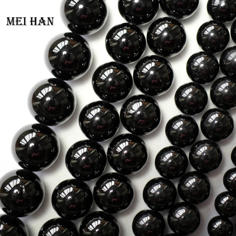 Meihan Tourmaline Smooth Round Loose Beads for DIY Jewelry Making