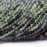 Meihan Fluorite Faceted Round Beads 3.4mm (5strands/set)
