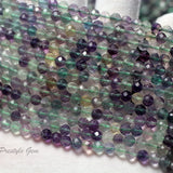 Meihan Natural Charms Colorful Fluorite Faceted Round Beads Set