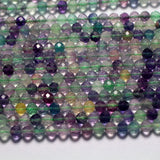 Meihan 4-4.5mm Fluorite Faceted Round Beads (3strands/set)
