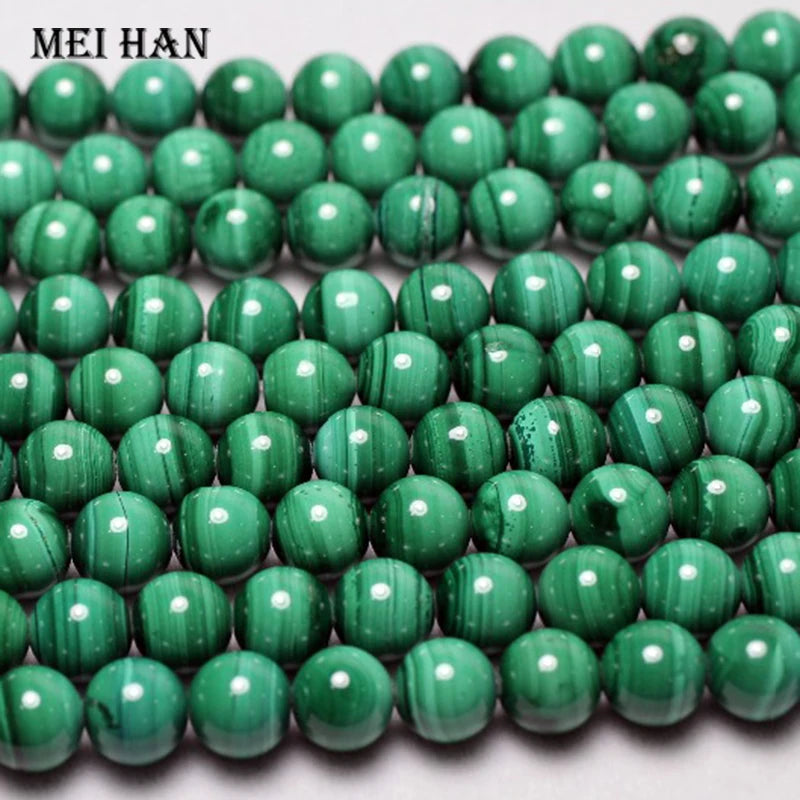 Meihan Malachite Beads 7.5-8mm 8-8.5mm Round for Bracelet