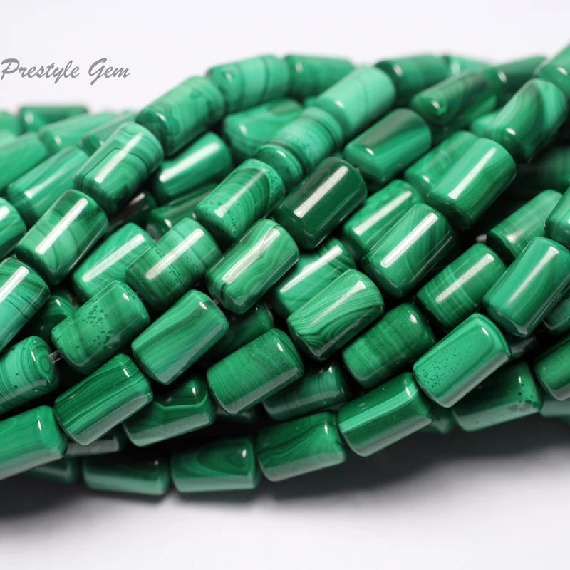 Meihan natural malachite Tube shape 6*9mm loose beads stone for jewelry making