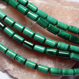 Meihan natural malachite Tube shape 6*9mm loose beads stone for jewelry making