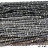 Meihan Labradorite 3*5mm Faceted Rondelle Charm Beads
