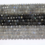Meihan Labradorite 3*5mm Faceted Rondelle Charm Beads