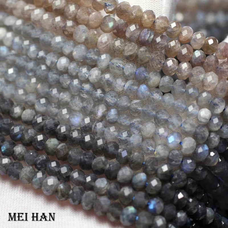 Meihan Labradorite 3*5mm Faceted Rondelle Charm Beads