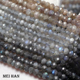 Meihan Labradorite 3*5mm Faceted Rondelle Charm Beads