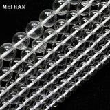 Meihan Crystal Quartz 6mm-12mm Smooth Round Beads for DIY Bracelet