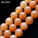 Meihan Red Aventurine Smooth Round Stone Beads for Jewelry Making DIY