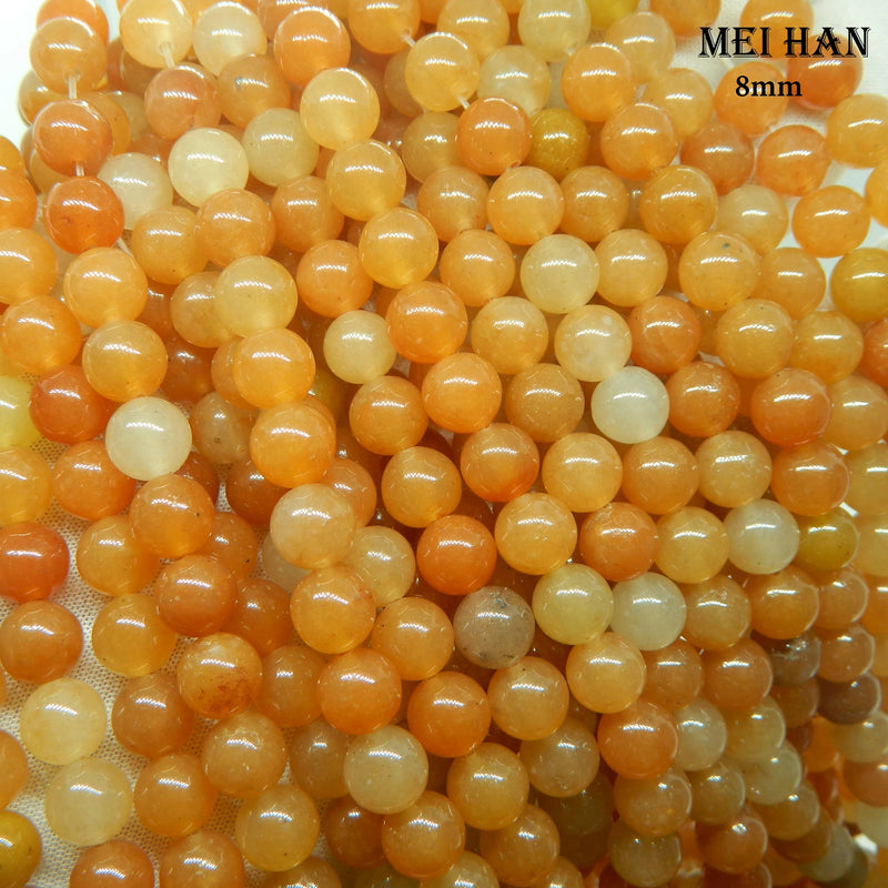 Meihan Red Aventurine Smooth Round Stone Beads for Jewelry Making DIY
