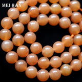 Meihan Red Aventurine Smooth Round Stone Beads for Jewelry Making DIY
