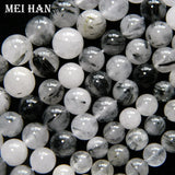 Meihan 6mm 8mm Natural Rutilated Quartz Beads Set for DIY Jewelry Making